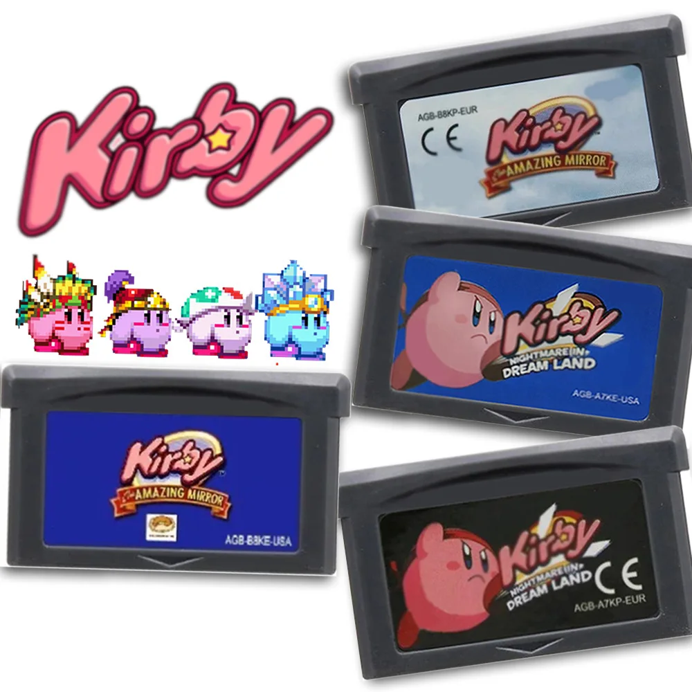 New GBA Kirby Games Cards Cartridge 32-Bit Video Game Console Card Amazing Mirror Nightmare in Dream Land for GBA NDS
New GBA Kirby Games Cards Cartridge 32-Bit Video Game Console Card Amazing Mirror Nightmare in Dream Land for GBA NDS