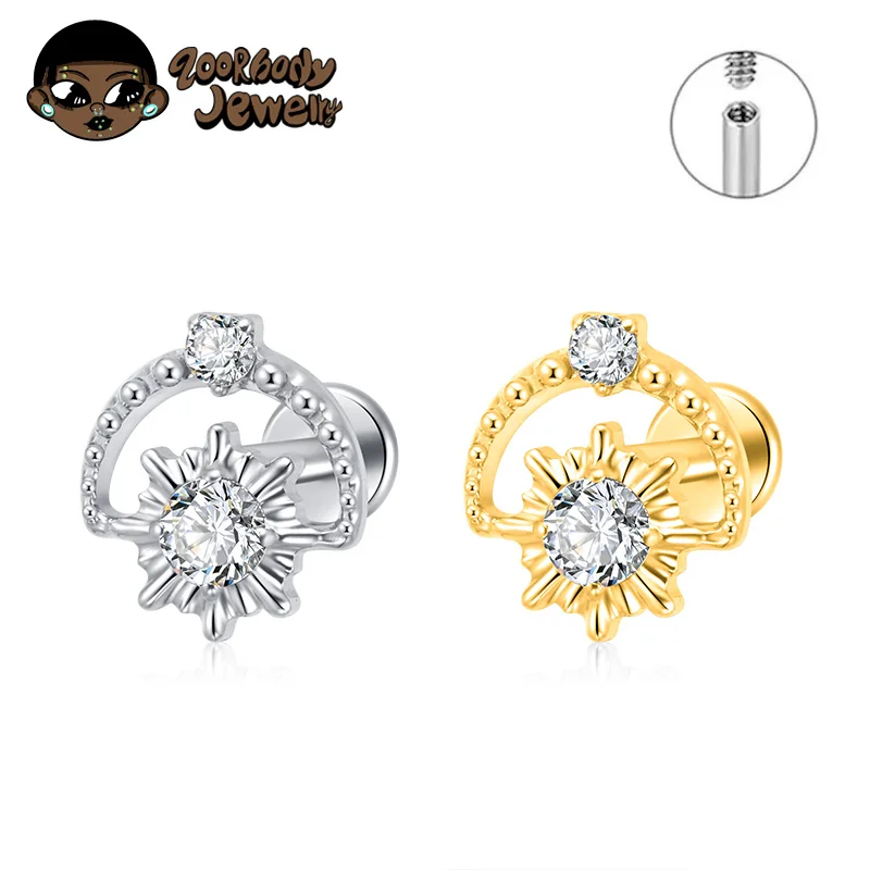 ASTM Titanium With CZ Bright Sun Piercing Labret Lab Stud Tragus Ear Stud Zircon Cartilage Helix Medusa Monroe Body Jewelry
ASTM Titanium With CZ Bright Sun Piercing Labret Lab Stud Tragus Ear Stud Zircon Cartilage Helix Medusa Monroe Body Jewelry