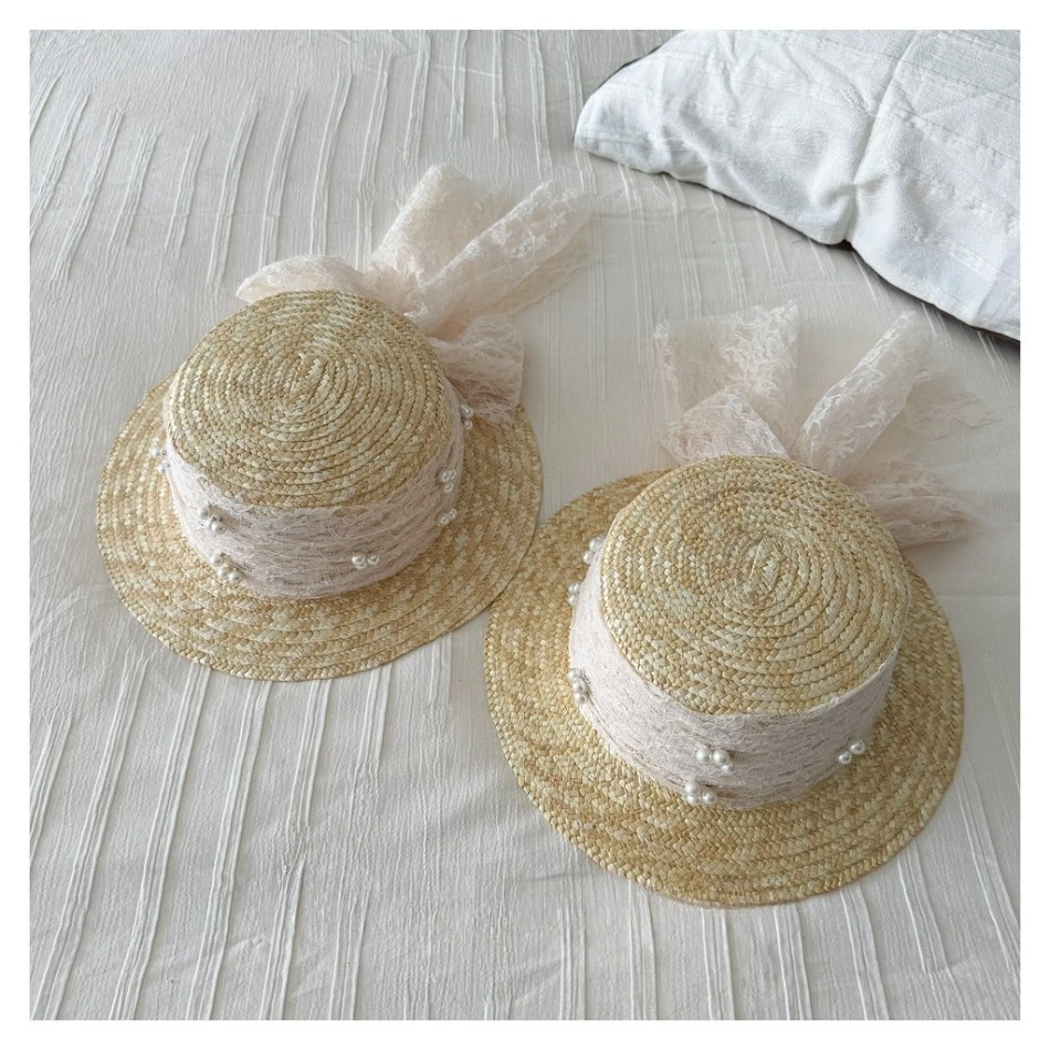 Kids Lace Bow Ribbon Straw Hat with Pearl Decor Breathable Wide Brim Sun Hat for Girls Summer Vacation Party Weaving Hat BT14
Kids Lace Bow Ribbon Straw Hat with Pearl Decor Breathable Wide Brim Sun Hat for Girls Summer Vacation Party Weaving Hat BT14
