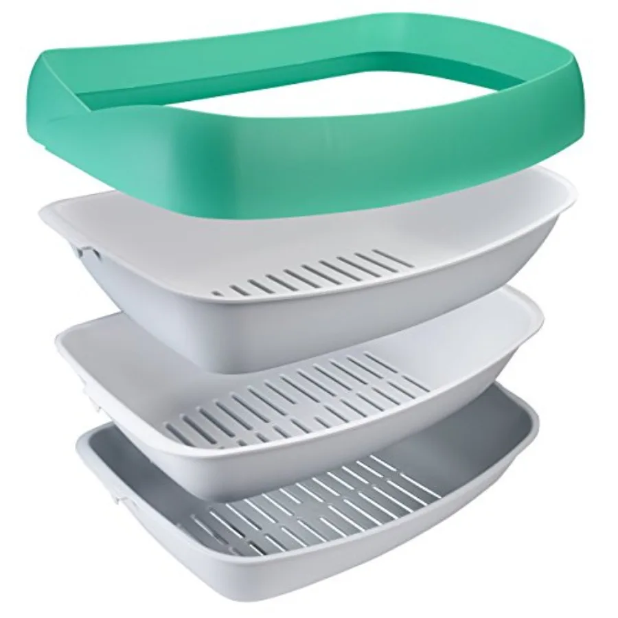 Litter Box - 3 Sifting Tray Cat Litter Box- Easy to Clean with n-Stick Coating - Stylish, High-Sided Design with Spill Guard 15
Litter Box - 3 Sifting Tray Cat Litter Box- Easy to Clean with n-Stick Coating - Stylish, High-Sided Design with Spill Guard 15