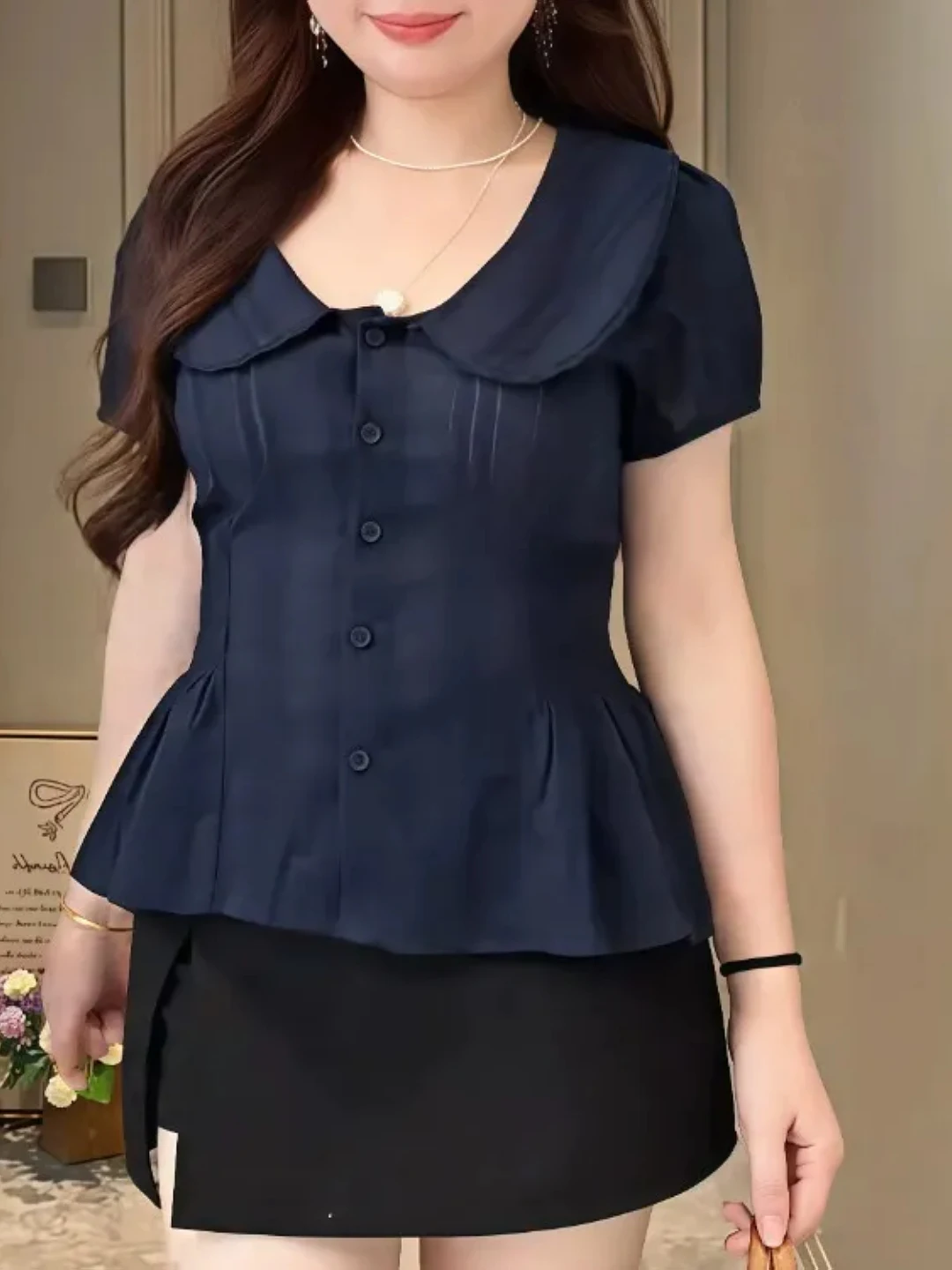 plus Size Casual Style Doll Collar Waist in Shirt Women Summer New Korean Beautiful Design Top Breathable Polyester Fiber Sho...
plus Size Casual Style Doll Collar Waist in Shirt Women Summer New Korean Beautiful Design Top Breathable Polyester Fiber Sho...