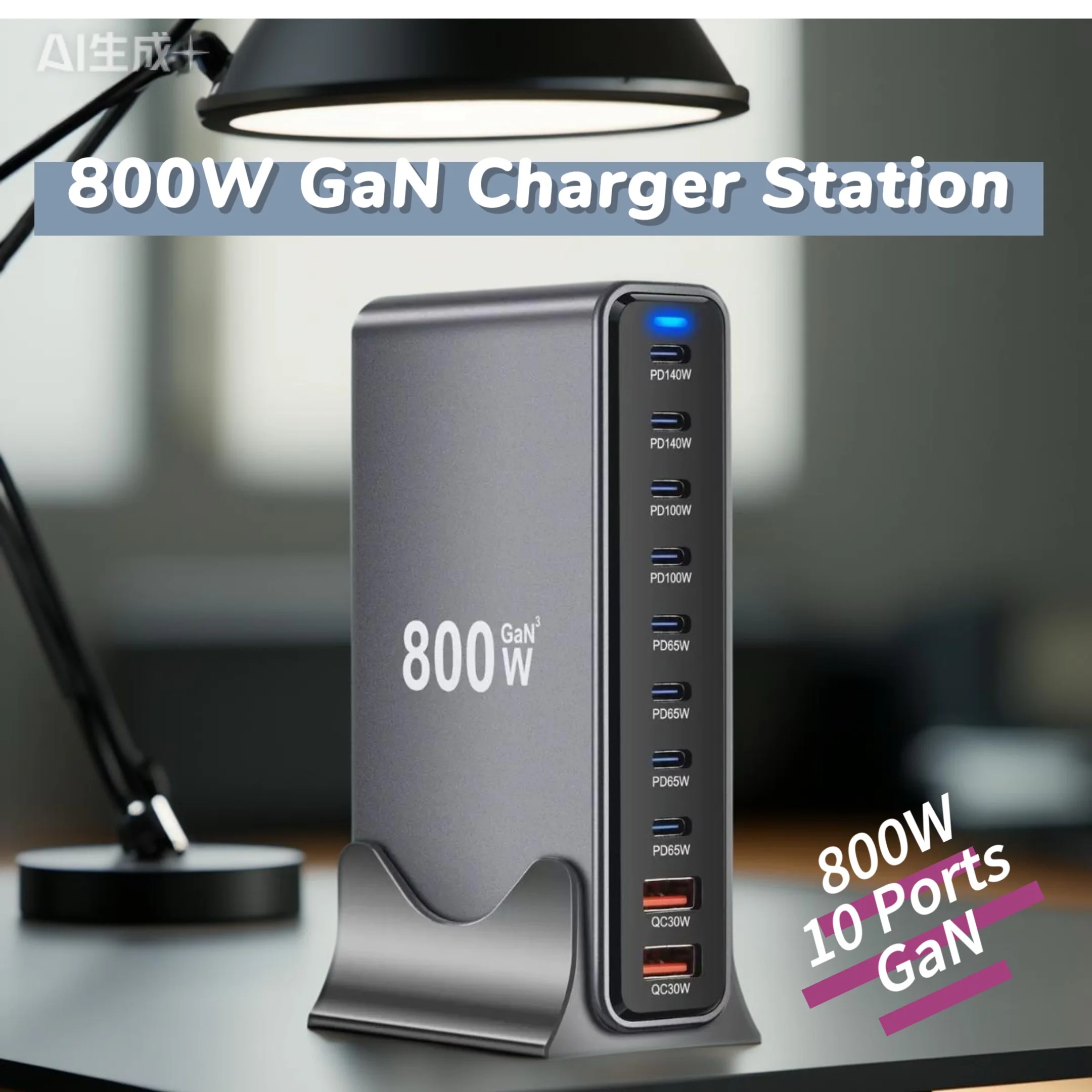 800W GaN Charger USB C Fast Desktop 10-port USB Type C PD3.1 Charger Fast Charging for iPhone 16 15 14 Samsung S24 Xiaomi Laptop
800W GaN Charger USB C Fast Desktop 10-port USB Type C PD3.1 Charger Fast Charging for iPhone 16 15 14 Samsung S24 Xiaomi Laptop