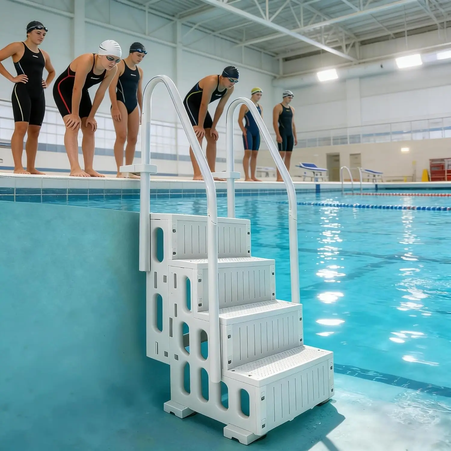A-Frame Above Ground Pool Ladder, 46 to 59 Inch Adjustable Height Swimming Pool Entry System with Non-Slip Textured Steps & Safe
A-Frame Above Ground Pool Ladder, 46 to 59 Inch Adjustable Height Swimming Pool Entry System with Non-Slip Textured Steps & Safe