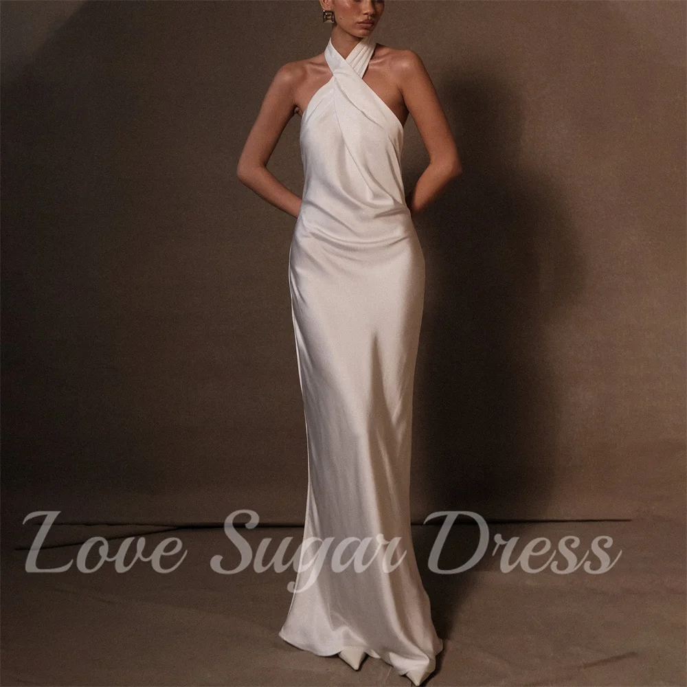 Simple Satin Wedding Dress For Women Mermaid Long Bridal Gowns Sexy Backless Formal Bride Dresses robe de mariée
Simple Satin Wedding Dress For Women Mermaid Long Bridal Gowns Sexy Backless Formal Bride Dresses robe de mariée