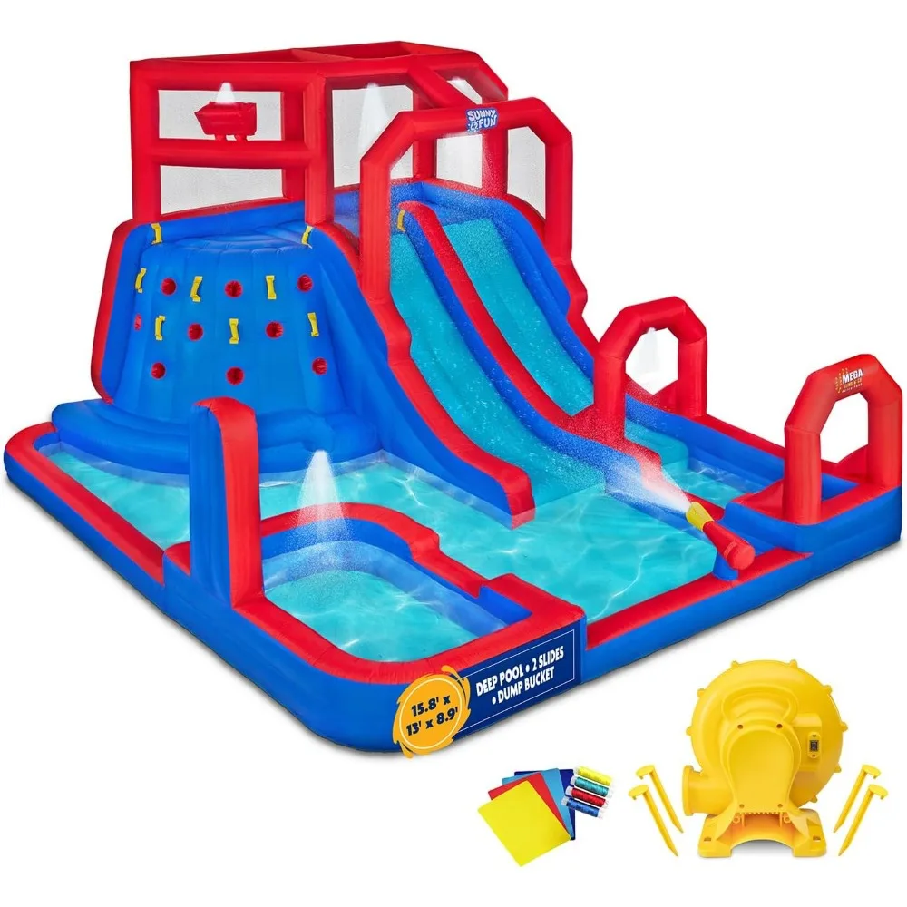 Mega Climb N’ Go Inflatable Water Slide Park – Heavy-Duty for Outdoor Fun - Climbing Wall, 2 Slides, Splash & Deep
Mega Climb N’ Go Inflatable Water Slide Park – Heavy-Duty for Outdoor Fun - Climbing Wall, 2 Slides, Splash & Deep