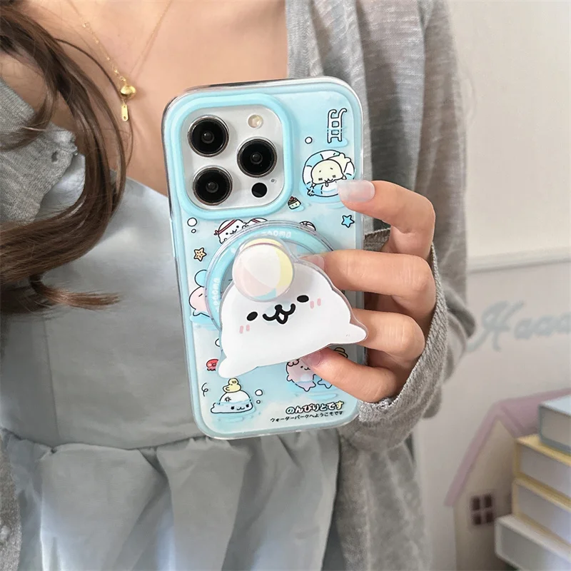 Kawaii Cartoon Little Dolphin Magnetic Stand Holder Phone Case For iPhone 16 Pro 15 14 Pro Max 15 Promax Cover Cases for Magsafe
Kawaii Cartoon Little Dolphin Magnetic Stand Holder Phone Case For iPhone 16 Pro 15 14 Pro Max 15 Promax Cover Cases for Magsafe