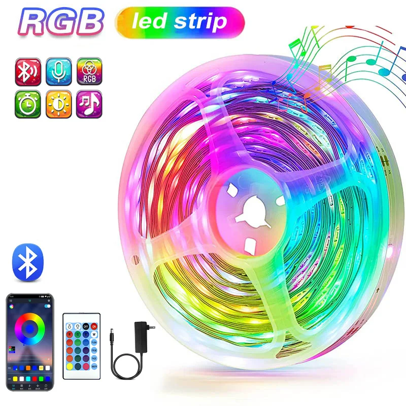 Bluetooth LED Strip Lights 30M RGB 5050 SMD Flexible Ribbon TV BackLight RGB LED Light For Room Decor 10M Tape Diode DC Control
Bluetooth LED Strip Lights 30M RGB 5050 SMD Flexible Ribbon TV BackLight RGB LED Light For Room Decor 10M Tape Diode DC Control