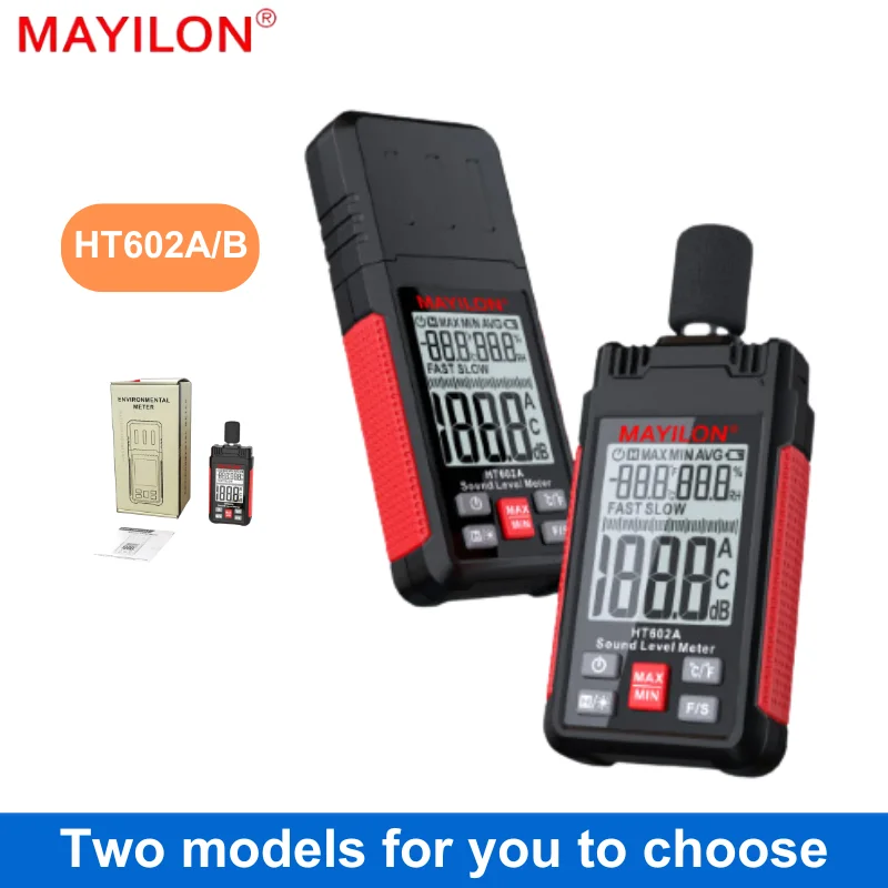MAYILON-HT602A/B Digital Sound Meter Sound Level Meter, Level Meter High Low 30-130db
MAYILON-HT602A/B Digital Sound Meter Sound Level Meter, Level Meter High Low 30-130db