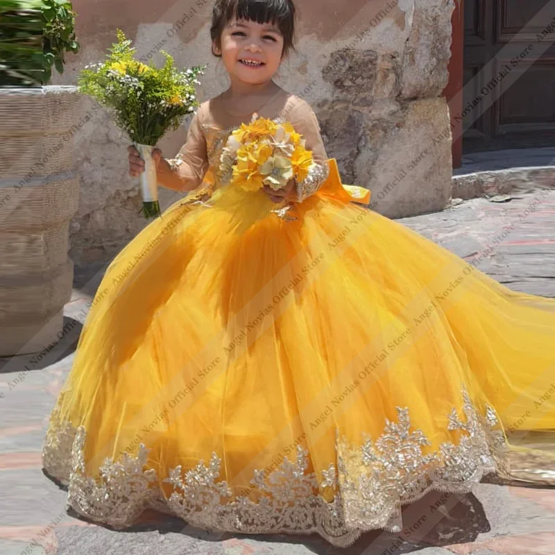 Angel Novias Long Sleeves Yellow Flower Girl Dress Wedding Party Princess Ball Gown Kids Birthday First Communion Dress
Angel Novias Long Sleeves Yellow Flower Girl Dress Wedding Party Princess Ball Gown Kids Birthday First Communion Dress