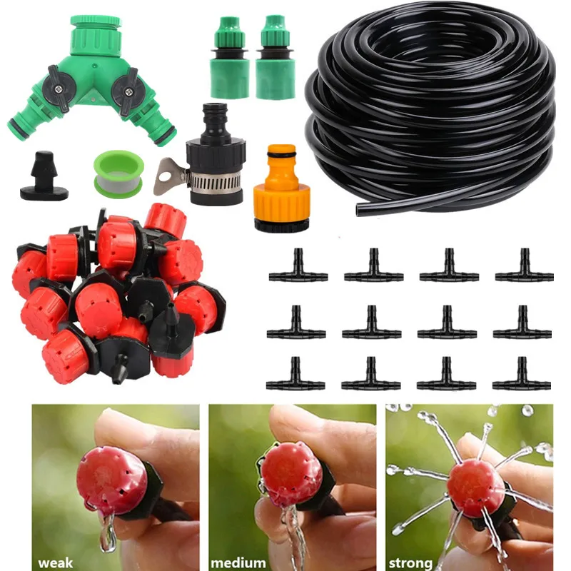 Garden 1/4'' Drip Irrigation Kit Automatic Watering System Nozzles for Farmland Bonsai Plant Flower Vegetable Greenhouse
Garden 1/4'' Drip Irrigation Kit Automatic Watering System Nozzles for Farmland Bonsai Plant Flower Vegetable Greenhouse