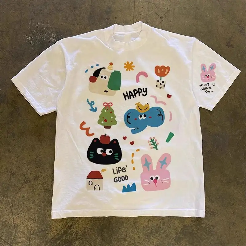 American Heavy Cotton Oversize Graffiti Printing Hong Kong Style Versatile Men's and Women's Short-sleeved T-shirt Loose Crew
American Heavy Cotton Oversize Graffiti Printing Hong Kong Style Versatile Men's and Women's Short-sleeved T-shirt Loose Crew