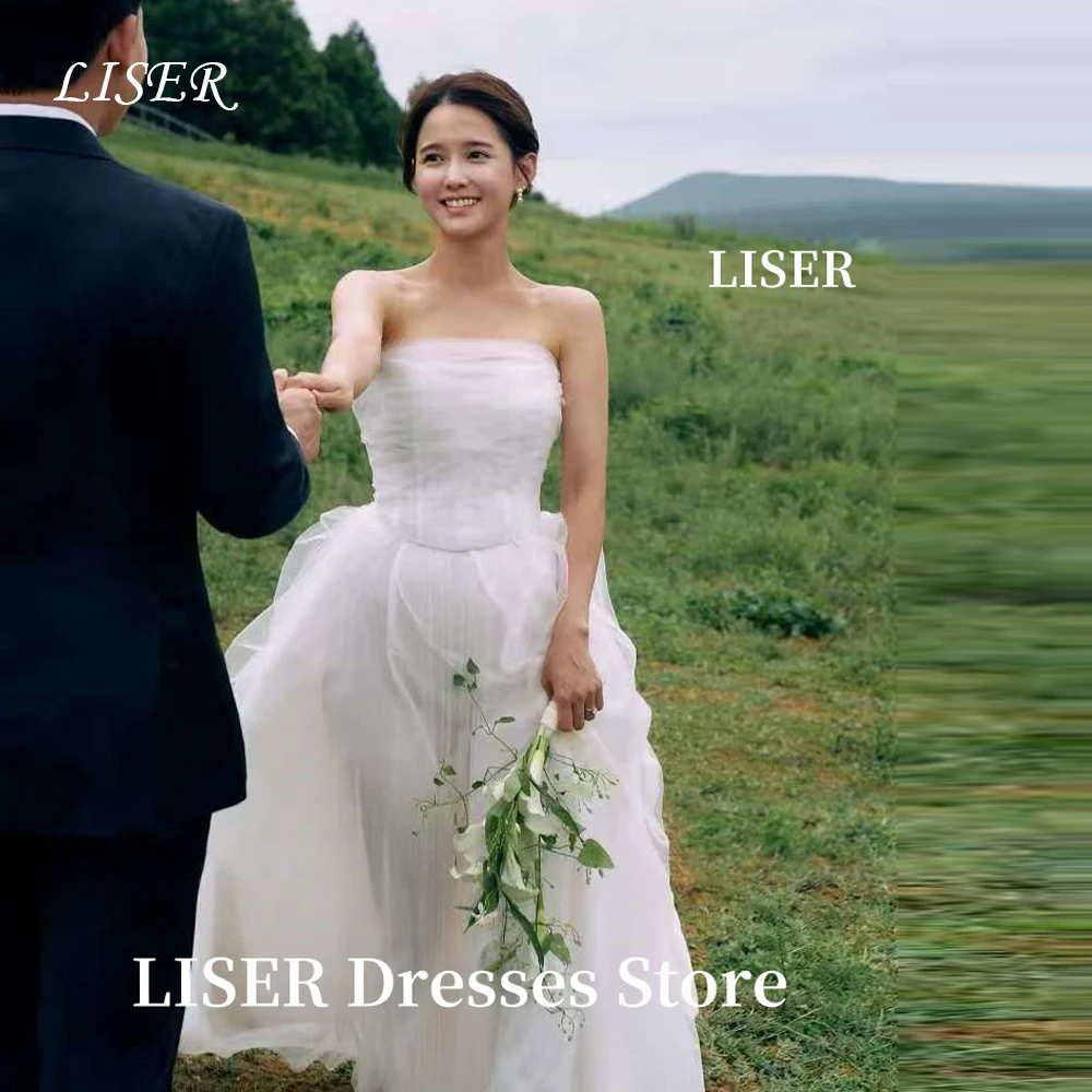 Liser Strapless Korea Wedding Dresses Photo Shoot Soft Tulle Long Dress Bridal Gowns Corset Back Customized웨딩드레스 Mariage
Liser Strapless Korea Wedding Dresses Photo Shoot Soft Tulle Long Dress Bridal Gowns Corset Back Customized웨딩드레스 Mariage