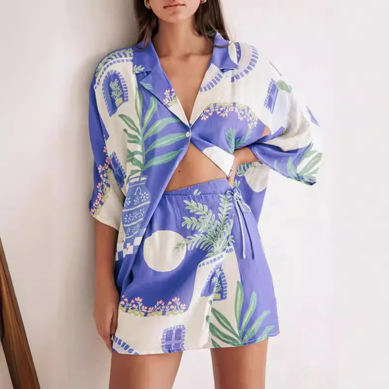 Fashionable Casual Shirt Collared High Waist Short Pants Skirt Set Summer Trendy Outfit Women's Clothing Set From Mainland China
Fashionable Casual Shirt Collared High Waist Short Pants Skirt Set Summer Trendy Outfit Women's Clothing Set From Mainland China