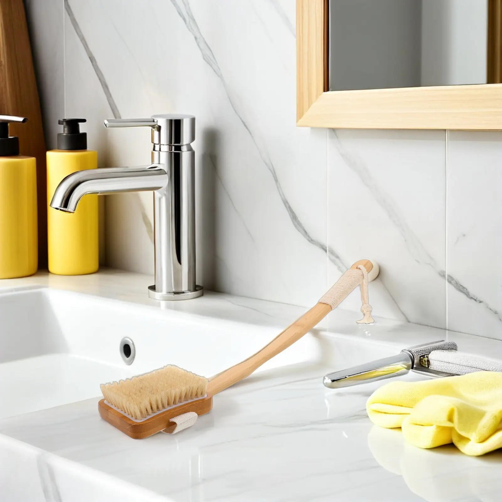 Bamboo Long Handle Curved Back Brush for Body Exfoliation Deep Cleansing Hard Bristles Shower Bath Sauna Spa Bathroom Scrub
Bamboo Long Handle Curved Back Brush for Body Exfoliation Deep Cleansing Hard Bristles Shower Bath Sauna Spa Bathroom Scrub
