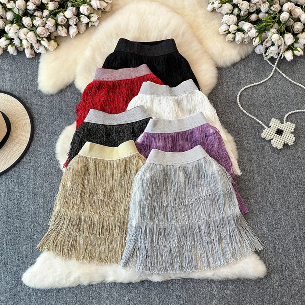 Korean Tassel Trim Mini Skirt Women's High Waist Elastic Performance Skirt Autumn 2025 Faion Design
Korean Tassel Trim Mini Skirt Women's High Waist Elastic Performance Skirt Autumn 2025 Faion Design