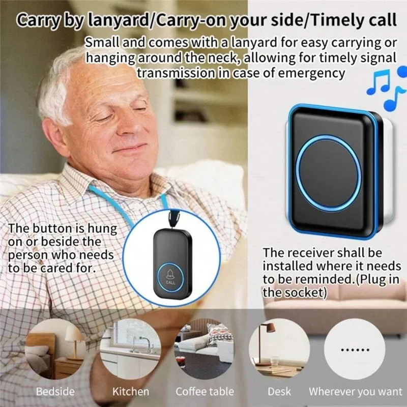 -N21R Wireless Doorbell 300 Meters Old Call Self-Service Electric Remote Control Doorbell Remote Control Waterproof EU PLUG
-N21R Wireless Doorbell 300 Meters Old Call Self-Service Electric Remote Control Doorbell Remote Control Waterproof EU PLUG