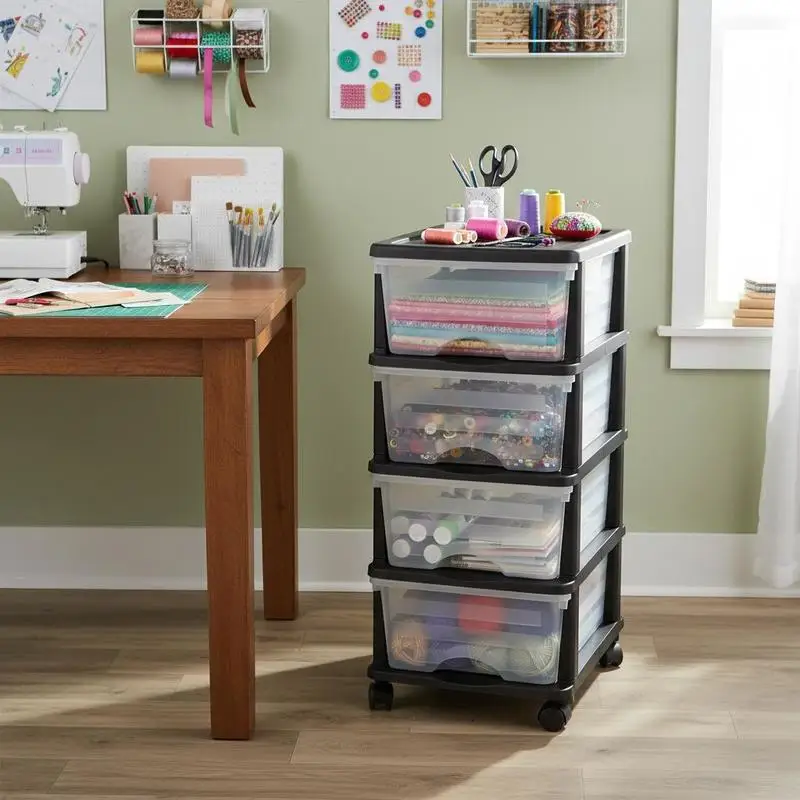 Plastic Storage Drawers Cart, 4 Drawers Storage Organizer with Wheels, Rolling Closet Organization and Storage Dividers, Dres
Plastic Storage Drawers Cart, 4 Drawers Storage Organizer with Wheels, Rolling Closet Organization and Storage Dividers, Dres