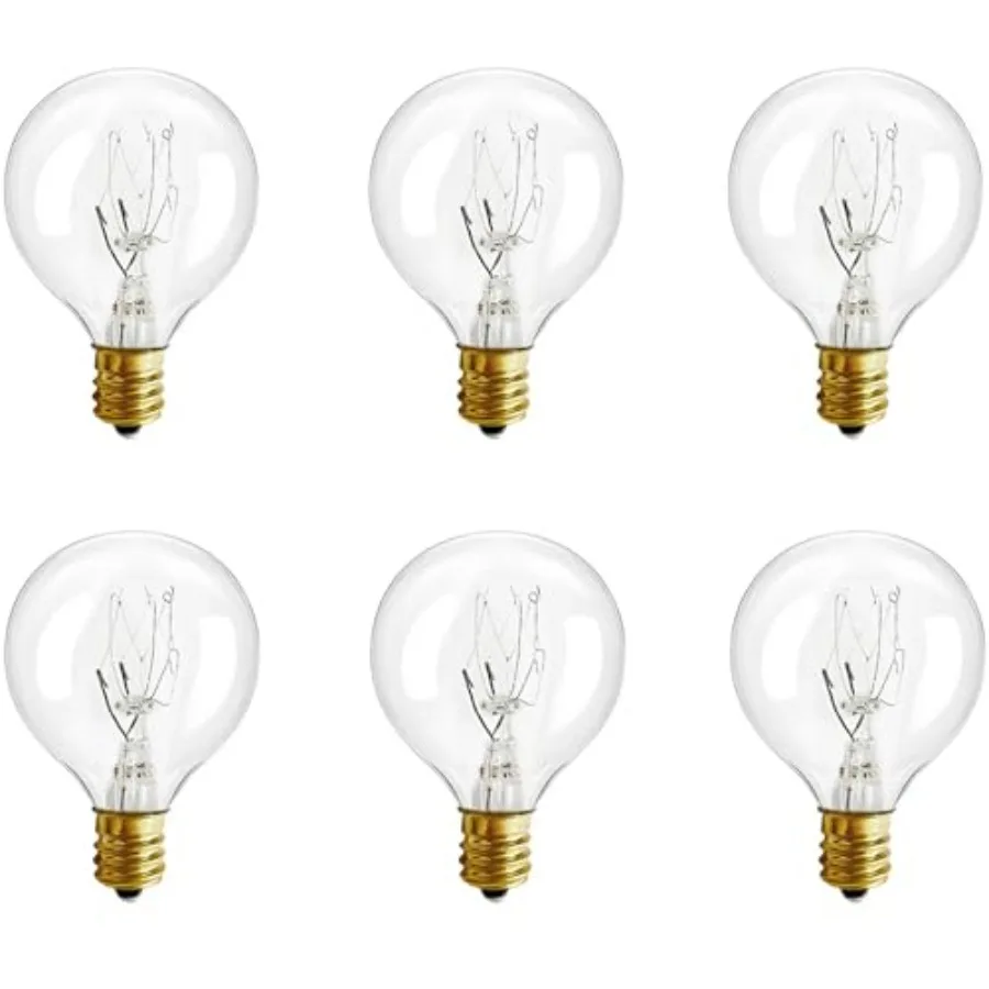 25 Watt Wax Warmer Bulbs, Light Bulbs for Full Size Scentsy Warmer, 120V/E12 Type G Bulb Clear Bulb for Candle Wax Warmer, Dimm
25 Watt Wax Warmer Bulbs, Light Bulbs for Full Size Scentsy Warmer, 120V/E12 Type G Bulb Clear Bulb for Candle Wax Warmer, Dimm
