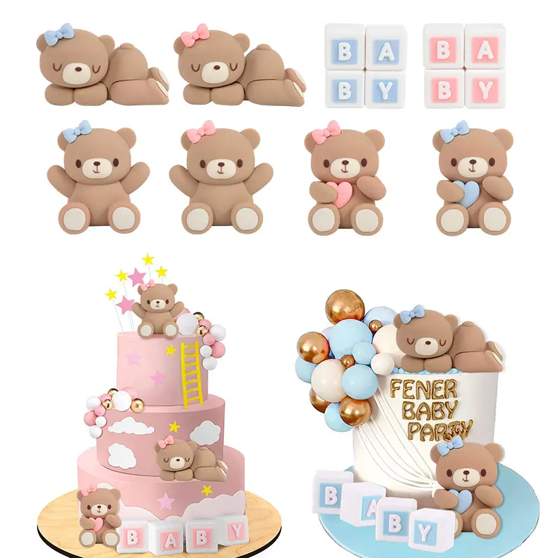 1pcs Cartoon Bear Cake Topper Blue Pink Bear Statue Dolls Cake Decoration Baby Shower Kids Birthday Gender Reveal Party Decor
1pcs Cartoon Bear Cake Topper Blue Pink Bear Statue Dolls Cake Decoration Baby Shower Kids Birthday Gender Reveal Party Decor