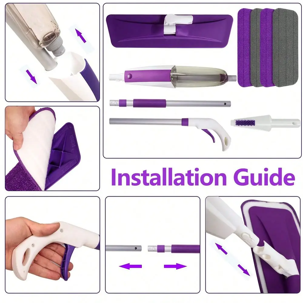 For Floor Cleaning Wet Spray Mop With Bottle And 1 4 Washable Microfiber Pads Home Or Commercial Use Dry Wet Flat Mop For Hardw
For Floor Cleaning Wet Spray Mop With Bottle And 1 4 Washable Microfiber Pads Home Or Commercial Use Dry Wet Flat Mop For Hardw