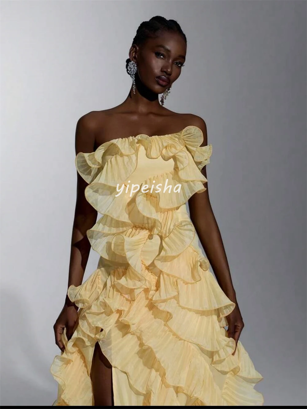 Customized Fashion Women Jersey Ruched Pleat Straight Evening Dresses Elegant Strapless Sleeveless Floor Lenght Slit Party Gowns
Customized Fashion Women Jersey Ruched Pleat Straight Evening Dresses Elegant Strapless Sleeveless Floor Lenght Slit Party Gowns