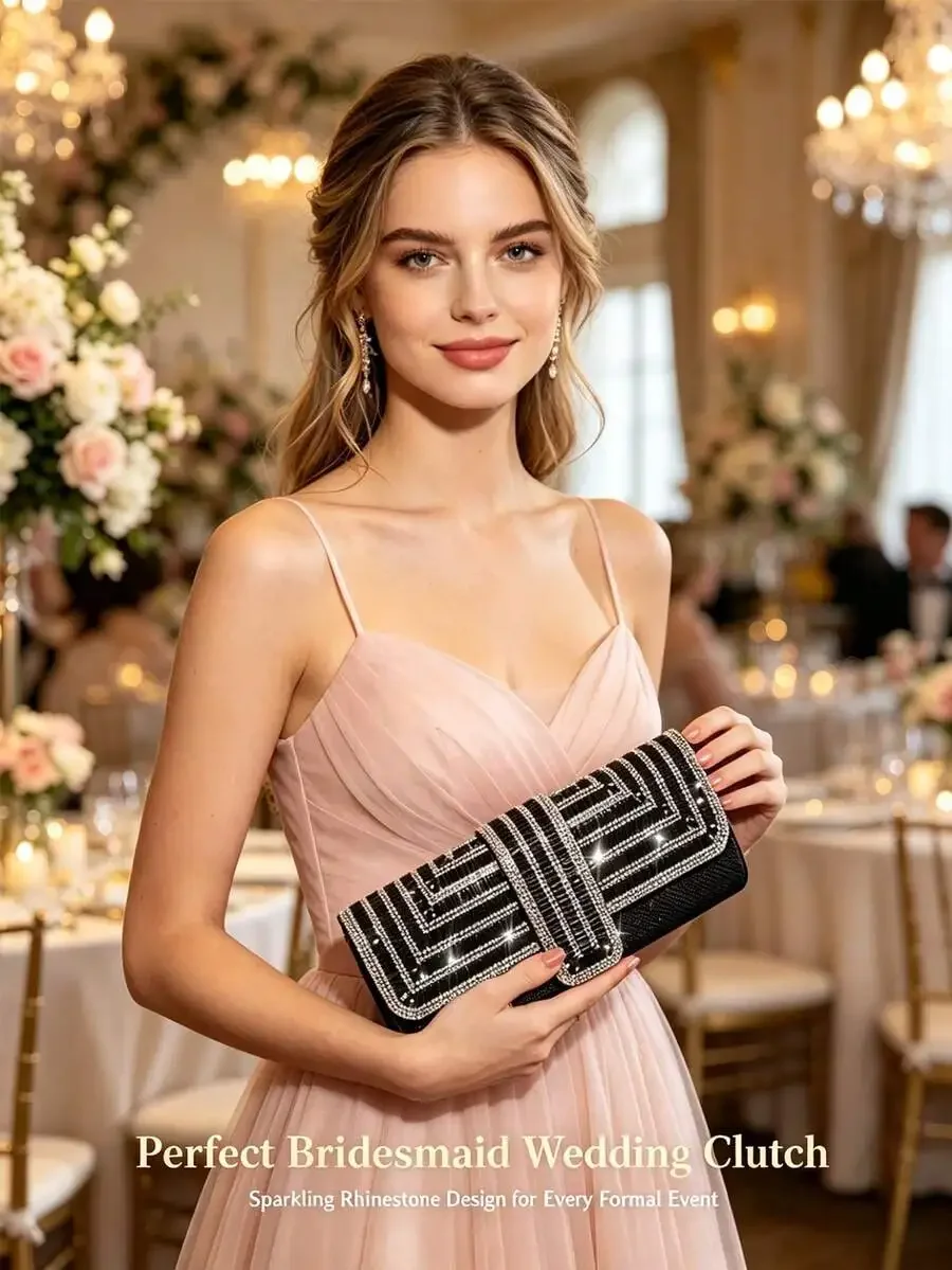 Elegant Rhinestone Clutch Bag For Wedding Bridesmaid Evening Party
Elegant Rhinestone Clutch Bag For Wedding Bridesmaid Evening Party