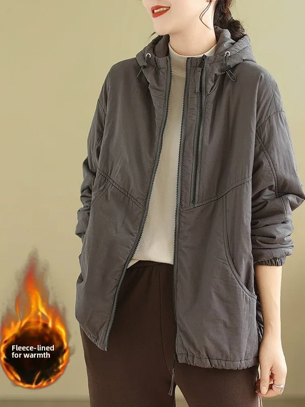 Женская хлопковая куртка в стиле ретро, свободная посадка с капюшоном, повседневная теплая верхняя одежда на подкладке с капюшоном, пальто
Женская хлопковая куртка в стиле ретро, свободная посадка с капюшоном, повседневная теплая верхняя одежда на подкладке с капюшоном, пальто