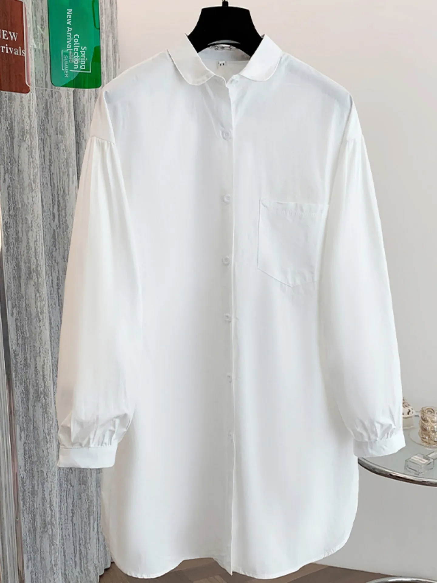 White Long Sleeve Collar Shirt Women's Spring Autumn New Style plus Size Loose Mid-Length Butt Covering Top
White Long Sleeve Collar Shirt Women's Spring Autumn New Style plus Size Loose Mid-Length Butt Covering Top