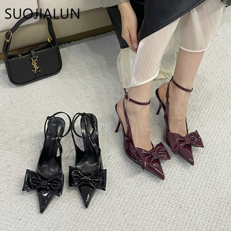 SUOJIALUN New Brand Women Sandal Shoes Fashion Big Bow-knot Ladies Elegant Slingback Shoes Thin High Heel Outdoor Dress Pumps
SUOJIALUN New Brand Women Sandal Shoes Fashion Big Bow-knot Ladies Elegant Slingback Shoes Thin High Heel Outdoor Dress Pumps
