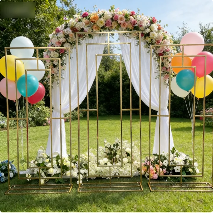 set of stainless steel shiny gold wedding arches, banquet performances, party decorations, arches, background
set of stainless steel shiny gold wedding arches, banquet performances, party decorations, arches, background