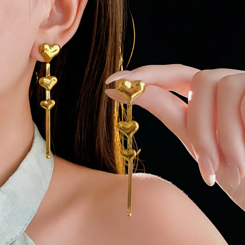 Stainless Steel Heart Tassel Earrings Temperament Fashion Design Long Earrings Light Luxury High Quality Wholesale Party Gift
Stainless Steel Heart Tassel Earrings Temperament Fashion Design Long Earrings Light Luxury High Quality Wholesale Party Gift