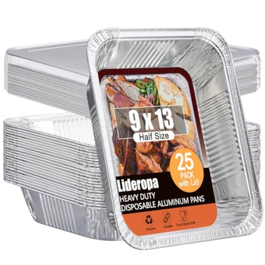 Disposable Aluminum Foil Pans s 9x13- Aluminum Foil Pans, Heavy Duty Aluminum Baking Pans for Holiday Cooking, Christmas, Thank
Disposable Aluminum Foil Pans s 9x13- Aluminum Foil Pans, Heavy Duty Aluminum Baking Pans for Holiday Cooking, Christmas, Thank