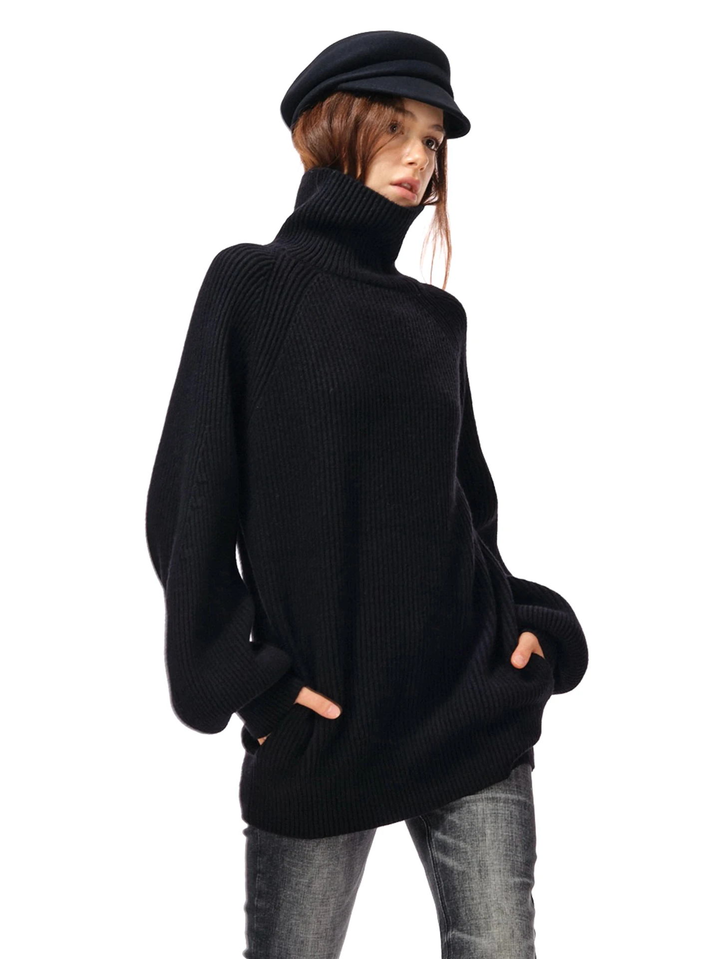 Женский модный свитер оверсайз из шерстяной смеси с высоким воротником и декоративными элементами, плотной вязки, для повседневной носки, осень-зима
Женский модный свитер оверсайз из шерстяной смеси с высоким воротником и декоративными элементами, плотной вязки, для повседневной носки, осень-зима