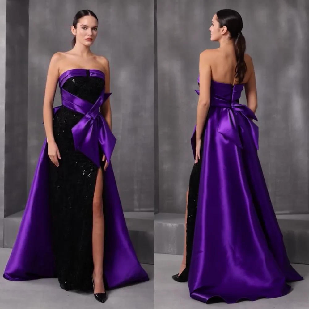 Customized High Quality Charmeuse Sequined Bow A-line Strapless Long Dresses Bespoke Occasion High Quality
Customized High Quality Charmeuse Sequined Bow A-line Strapless Long Dresses Bespoke Occasion High Quality