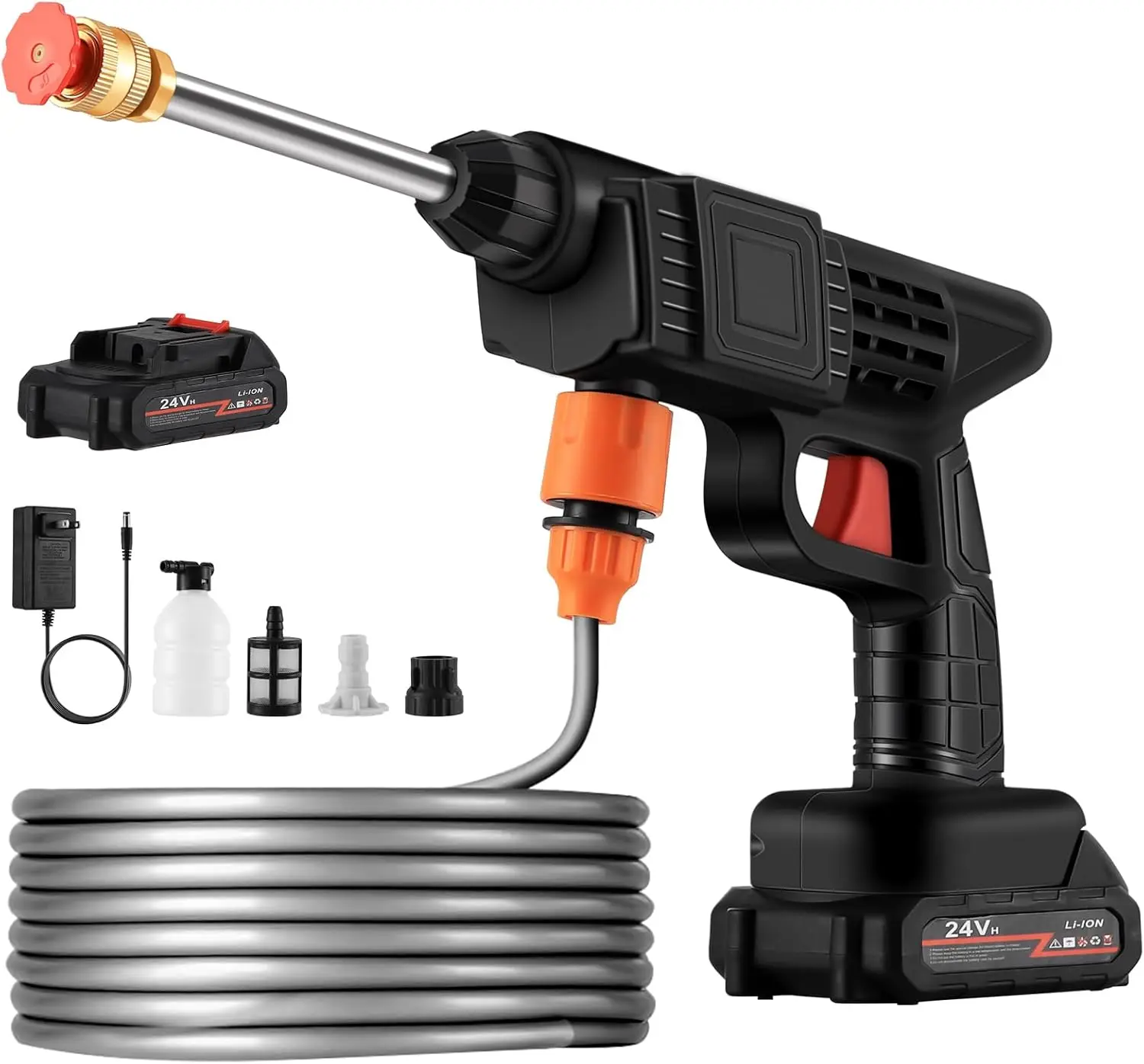 Handheld Pressure Washer, 2x 6.0Ah Batteries, 16.5ft Hose, Battery-Powered for Car, House, Patio & Garden Cleaning
Handheld Pressure Washer, 2x 6.0Ah Batteries, 16.5ft Hose, Battery-Powered for Car, House, Patio & Garden Cleaning