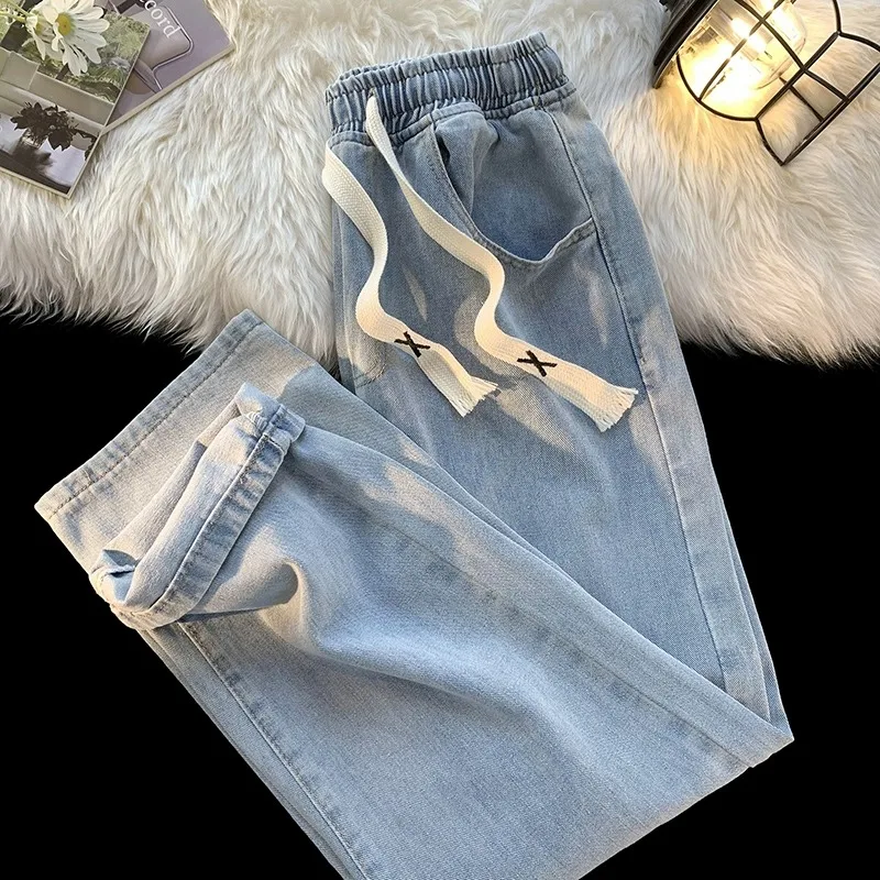 Light Wash Wide Leg Jeans Women's Loose Fit High Waist Straight Leg Nine-Tenths Pants Autumn Wear Cotton Stretch Denim
Light Wash Wide Leg Jeans Women's Loose Fit High Waist Straight Leg Nine-Tenths Pants Autumn Wear Cotton Stretch Denim