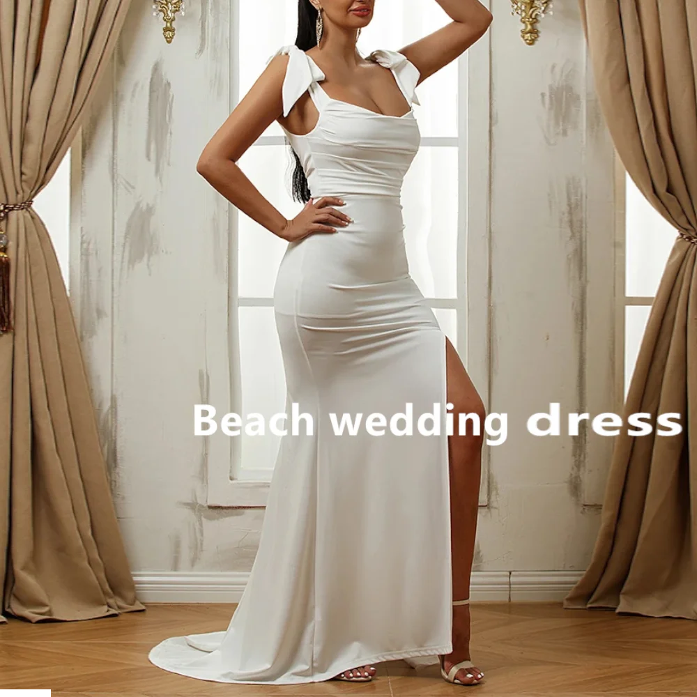 Beach Customized Mermaid Elegant 2024 Women Wedding Dresses Sexy straps High Stretch Hidden zipper of Mermaid A-line dress
Beach Customized Mermaid Elegant 2024 Women Wedding Dresses Sexy straps High Stretch Hidden zipper of Mermaid A-line dress