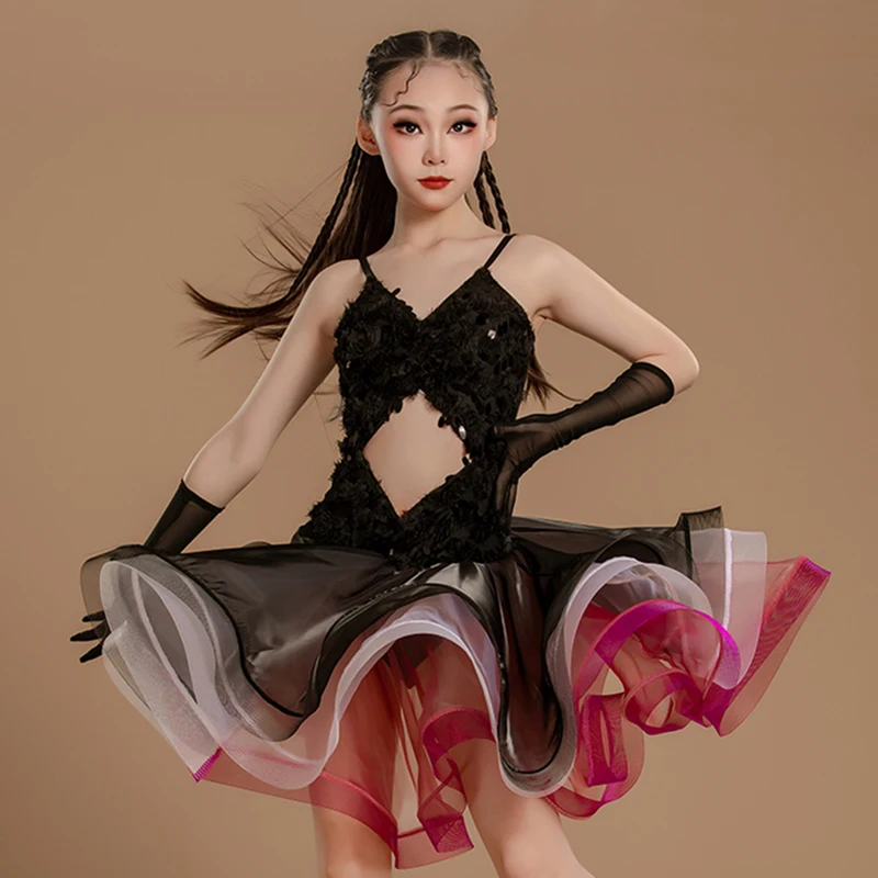 Kids Girls Latin Dancewear Spaghetti Strap Sequin Mesh Tutu Swing Dresses Cutout Childrens Ballroom Professional Dance Costumes
Kids Girls Latin Dancewear Spaghetti Strap Sequin Mesh Tutu Swing Dresses Cutout Childrens Ballroom Professional Dance Costumes