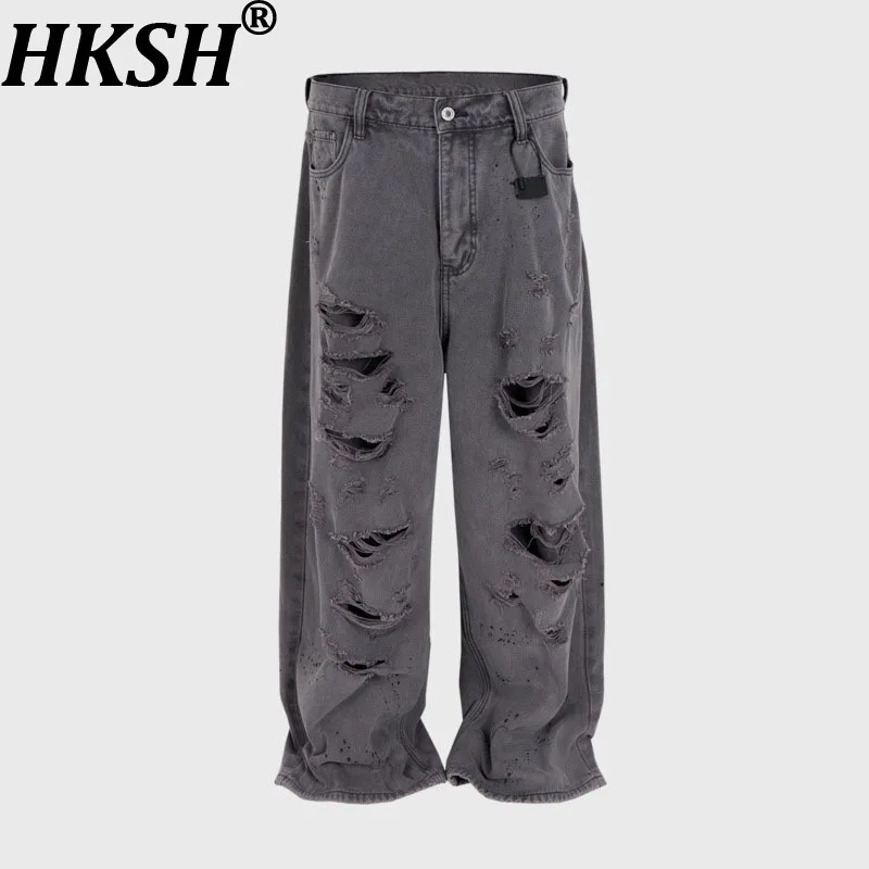 HKSH Spring Summer New Men's Original Design High Street Double Layer Holes Distressed Denim Pants Trendy Straight Jeans HK7525
HKSH Spring Summer New Men's Original Design High Street Double Layer Holes Distressed Denim Pants Trendy Straight Jeans HK7525