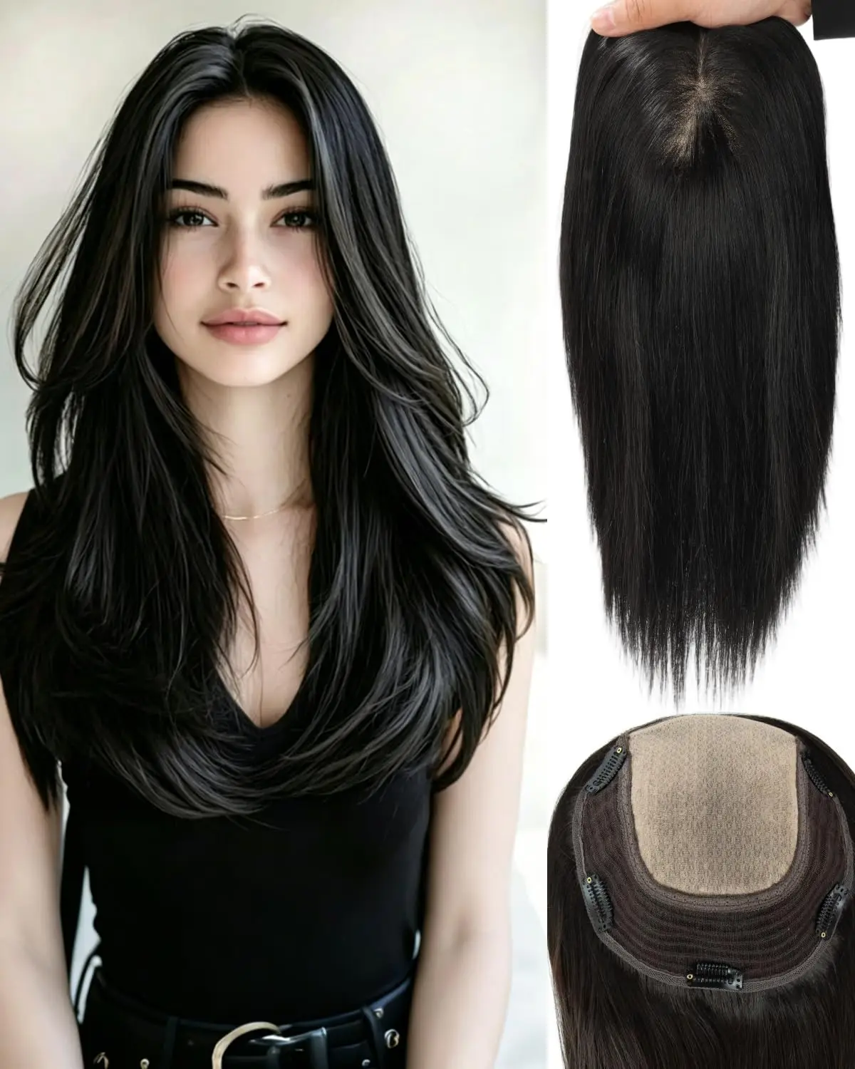 Toppers Hair Piece for Women 7.5x7.5 Inch Large Base No Bangs 130% Density Real Human Hair Topper with Injected Silk
Toppers Hair Piece for Women 7.5x7.5 Inch Large Base No Bangs 130% Density Real Human Hair Topper with Injected Silk