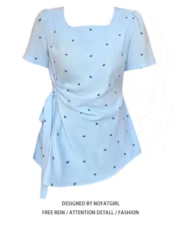 plus Size Women's Casual Polka Dot Short Sleeve Shirt Square Collar Slimming Top Korean Style Commute Wind Gathered Waist
plus Size Women's Casual Polka Dot Short Sleeve Shirt Square Collar Slimming Top Korean Style Commute Wind Gathered Waist