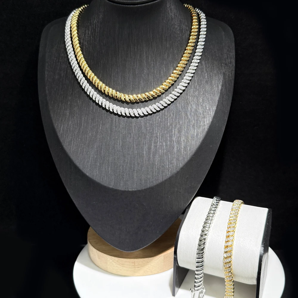 2025 High Quality Bling Herringbone Snake Chain Bracelet Necklace Silver Color 7mm CZ Stones Choker Rapper Fashion Women Jewelry
2025 High Quality Bling Herringbone Snake Chain Bracelet Necklace Silver Color 7mm CZ Stones Choker Rapper Fashion Women Jewelry