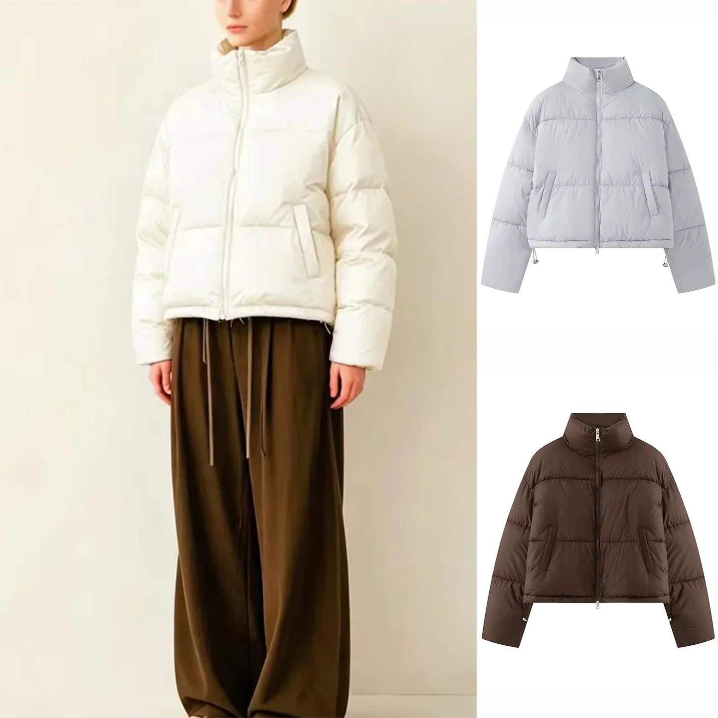 Autumn Winter New Women's Loose Long Sleeve Zipper Short Cotton Jacket Korean Style Casual Fashion Stand Collar Bread Coat
Autumn Winter New Women's Loose Long Sleeve Zipper Short Cotton Jacket Korean Style Casual Fashion Stand Collar Bread Coat