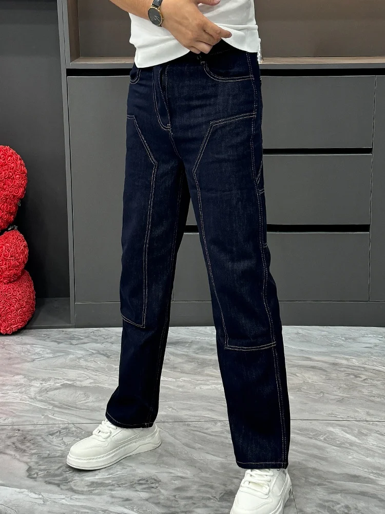 Retro American Spliced Men's Summer Fashionable Straight Leg Workwear Jeans Youthful Wear Resistant Casual All-Match
Retro American Spliced Men's Summer Fashionable Straight Leg Workwear Jeans Youthful Wear Resistant Casual All-Match