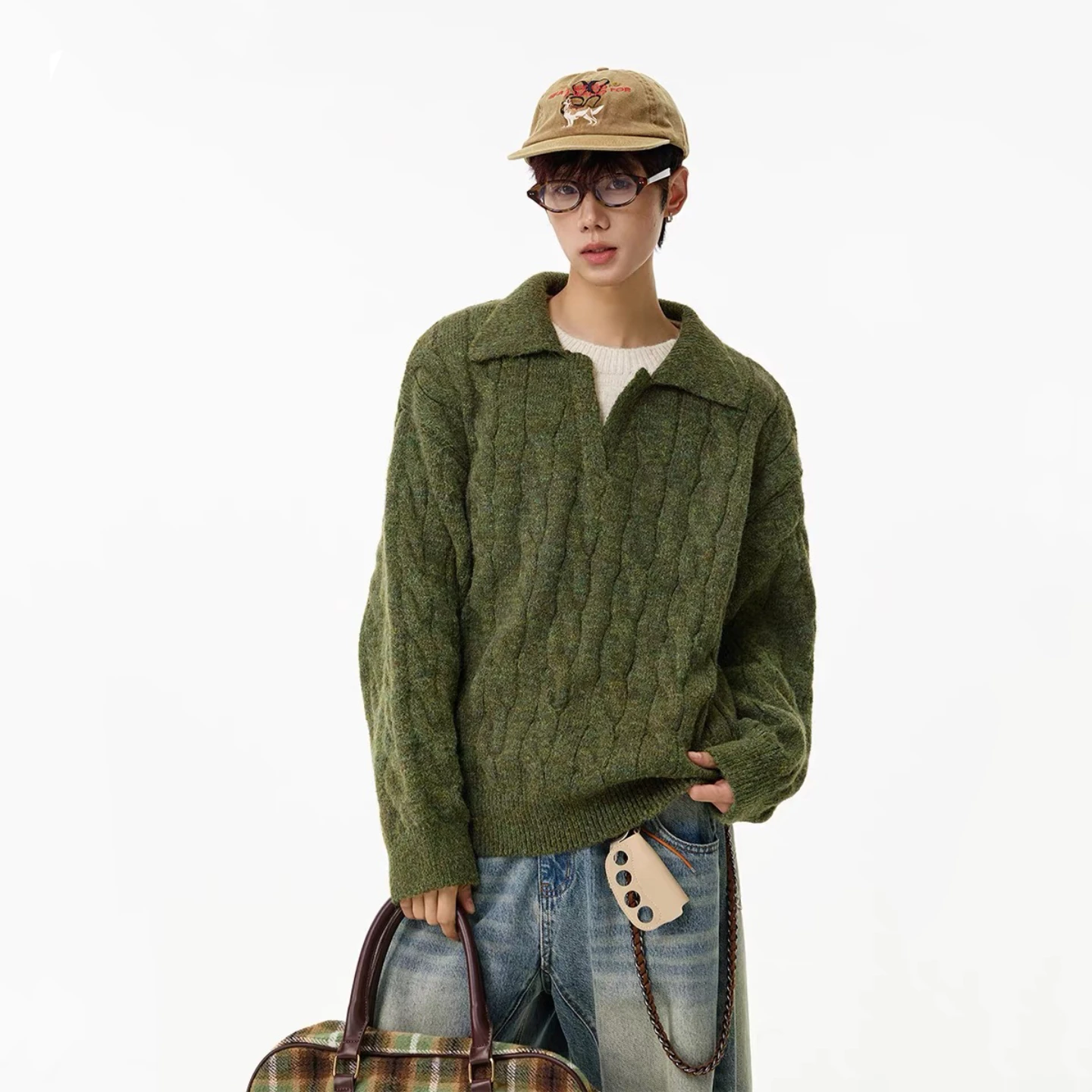 American Retro Twisted Knit Ne Sweater Men's Casual Loose Couple Knitted irt Autumn Winter Trend Brand Youth Faion
American Retro Twisted Knit Ne Sweater Men's Casual Loose Couple Knitted irt Autumn Winter Trend Brand Youth Faion