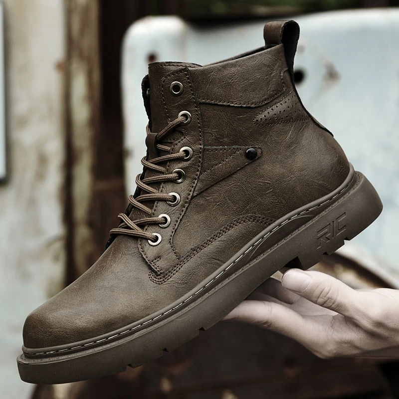 British Style Men's Genuine Leather Work Boots Classic High-Top Laced Walking Boots Outdoor Durable Comfortable And Casual Boots
British Style Men's Genuine Leather Work Boots Classic High-Top Laced Walking Boots Outdoor Durable Comfortable And Casual Boots