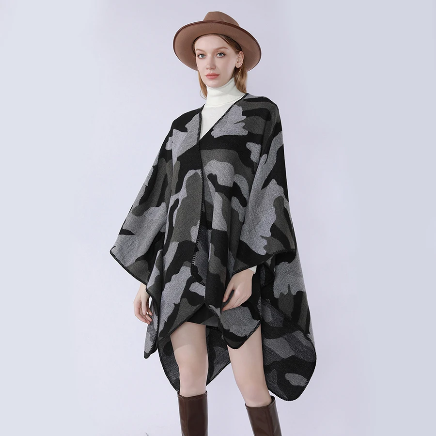 Fashion Luxury Camouflage Stripes Big Cape Autumn Winter Acrylic Cashmere Poncho Women Daily Travel Warm Wraps Shawl Outerwear
Fashion Luxury Camouflage Stripes Big Cape Autumn Winter Acrylic Cashmere Poncho Women Daily Travel Warm Wraps Shawl Outerwear