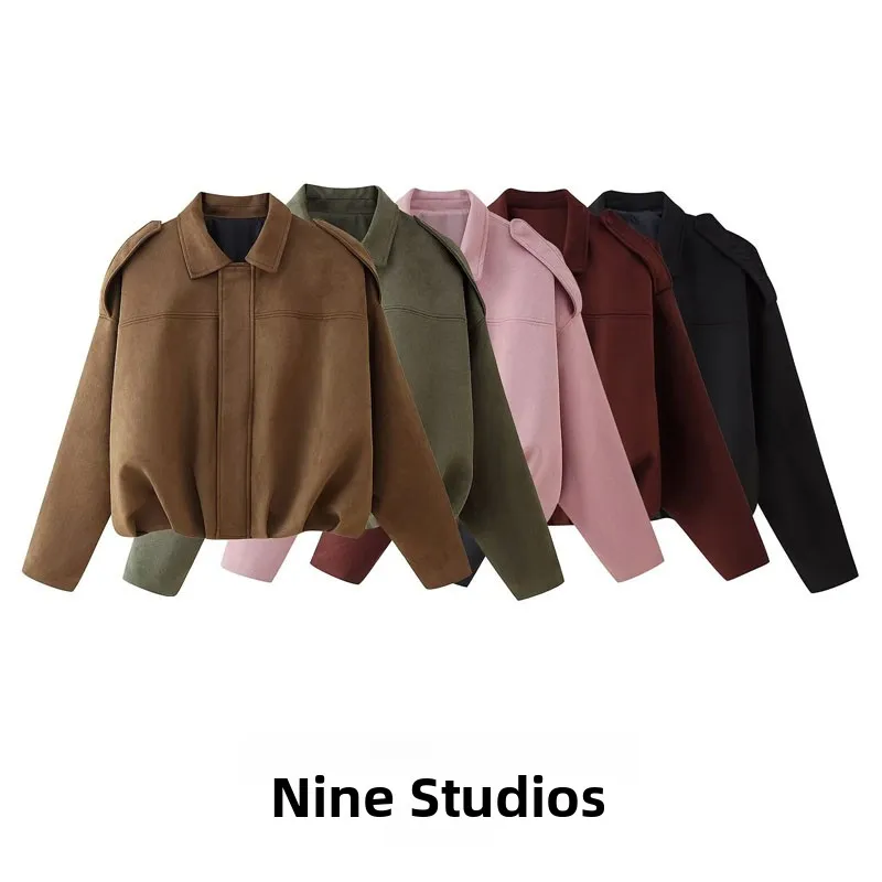 NINE ZA Women's ort Velvet Jaet Loose Long Sve Flip-Collar Casual Sle Pure Color Fabric Quali Outerwear
NINE ZA Women's ort Velvet Jaet Loose Long Sve Flip-Collar Casual Sle Pure Color Fabric Quali Outerwear