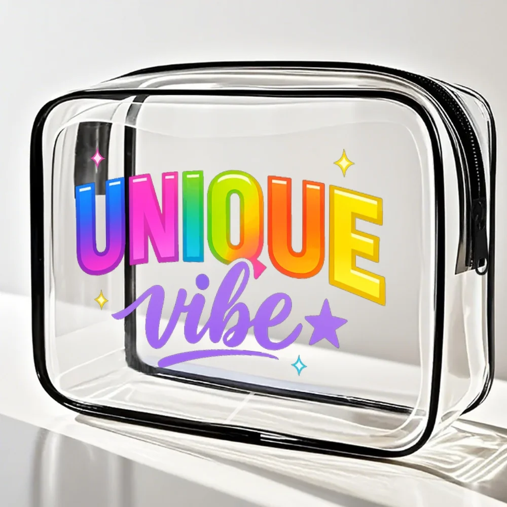Toiletry Bag Unique Vibe Clear Zipper Pouch Rainbow Retro Typography Travel Cosmetic Bag Cute Gift For Women Girls Pride Lovers
Toiletry Bag Unique Vibe Clear Zipper Pouch Rainbow Retro Typography Travel Cosmetic Bag Cute Gift For Women Girls Pride Lovers