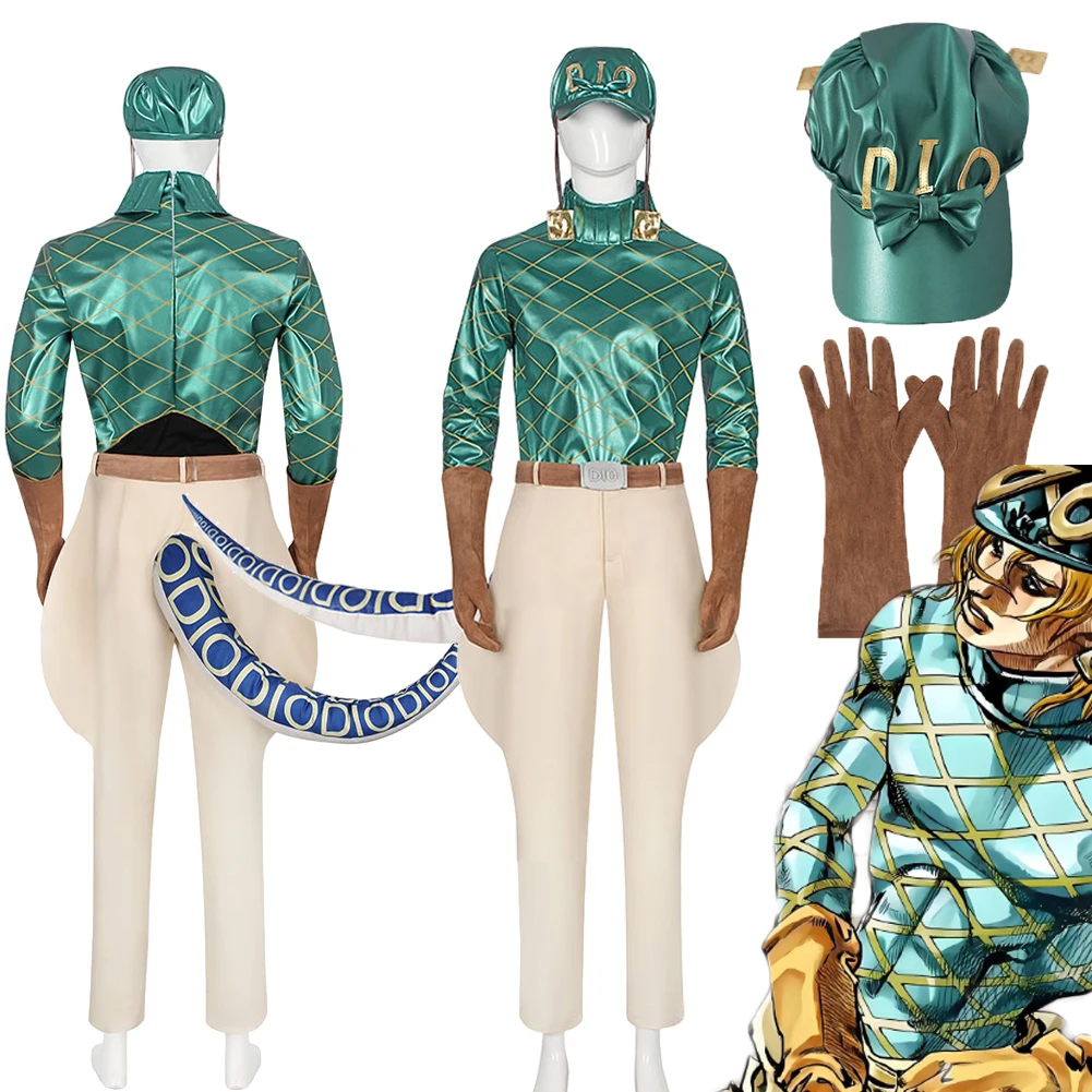 Костюм Дидго Брандо для косплея из JoJo's Bizarre Adventure, зеленая одежда, шляпа, наряд для Хэллоуина, ролевых игр, карнавала, для взрослых мужчин
Костюм Дидго Брандо для косплея из JoJo's Bizarre Adventure, зеленая одежда, шляпа, наряд для Хэллоуина, ролевых игр, карнавала, для взрослых мужчин